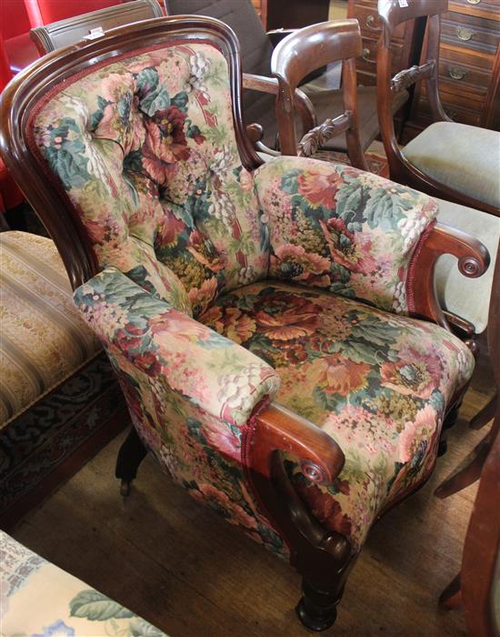 Victorian mahogany armchair